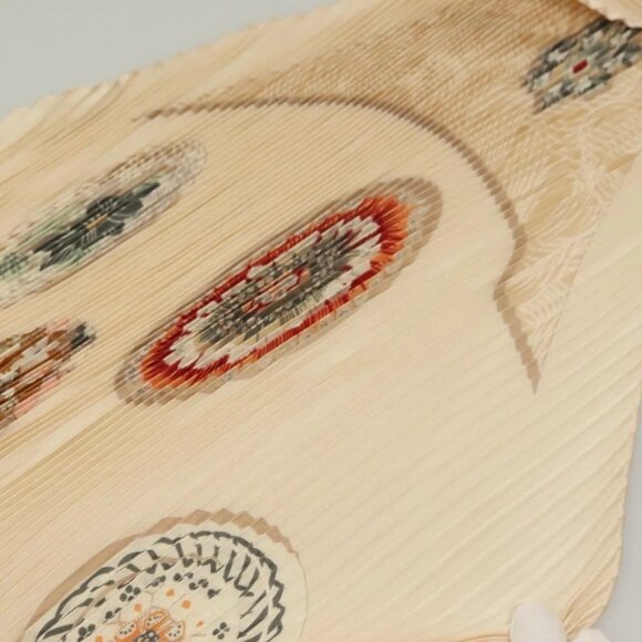 HERMES Pleated Carre 90 Scarf ""SULFURE&PRESSE PAPIERS2 "" Silk Auth ep9648 - Picture 12 of 14